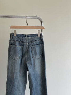 Jayla Denim Trousers / 撞色脚边直筒长裤