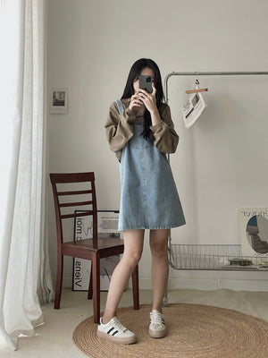 Denim Overall Dress / 俏皮牛仔背带裙