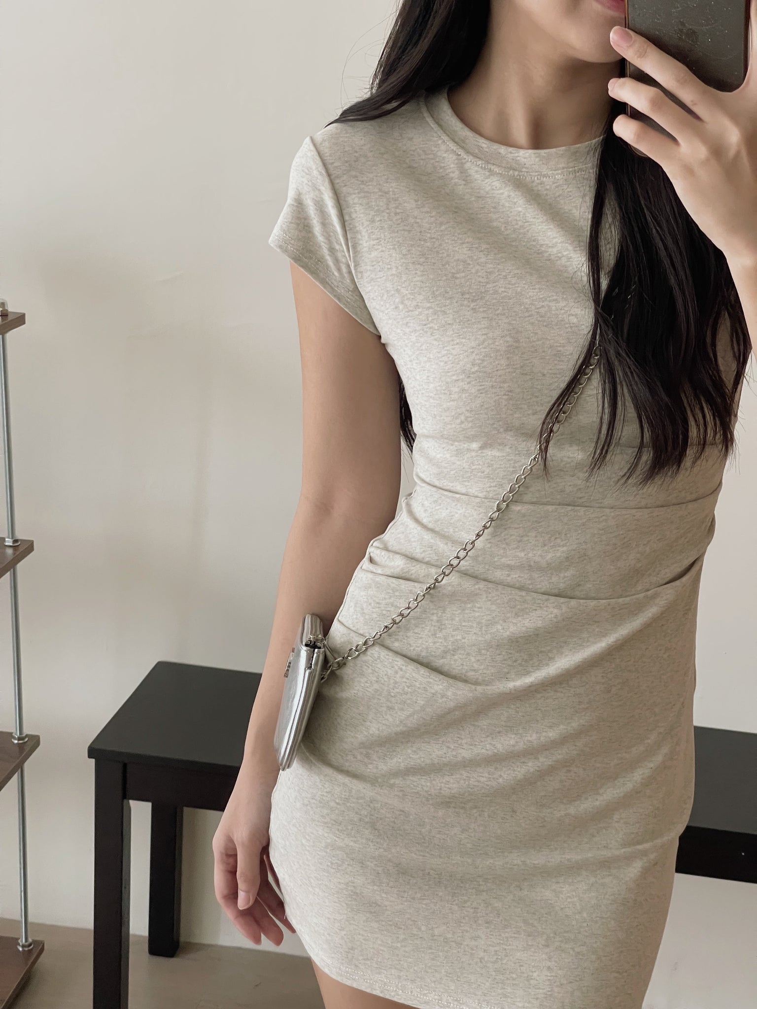 Basic Slim Dress / 基础捏皱收腰连衣裙