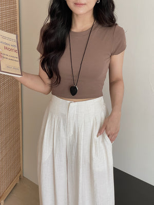 Crop Tee With Removable Pad / 短款T恤自带可拆卸乳胶垫