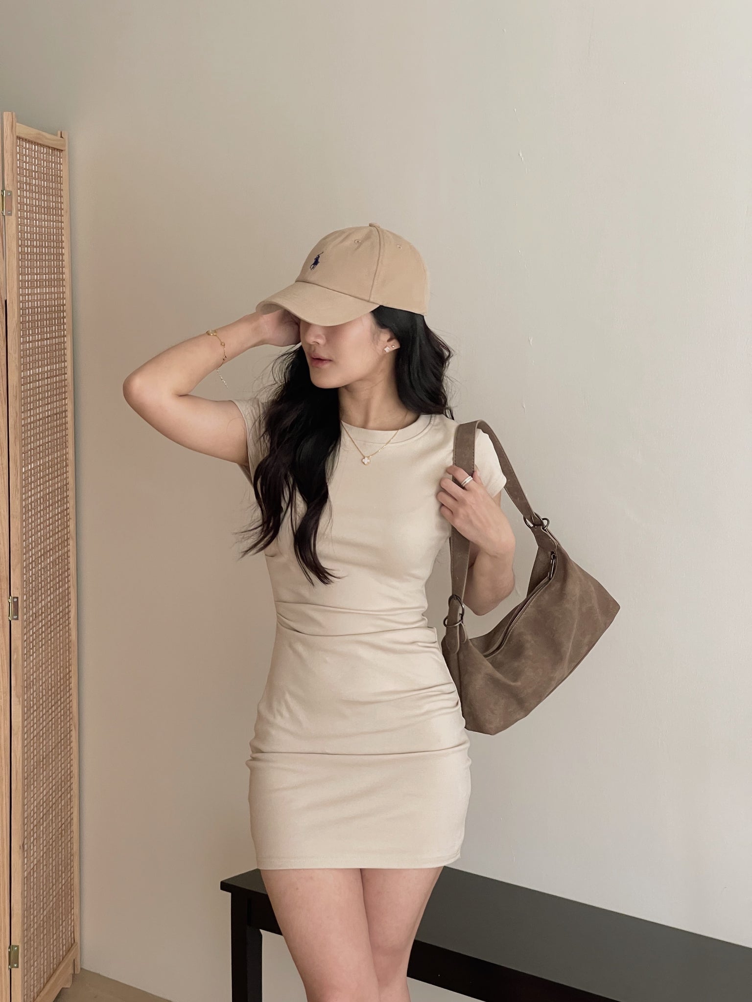 Basic Slim Dress / 基础捏皱收腰连衣裙