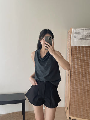 Modern Cowl Neck Top / 通勤荡领韩系小衫