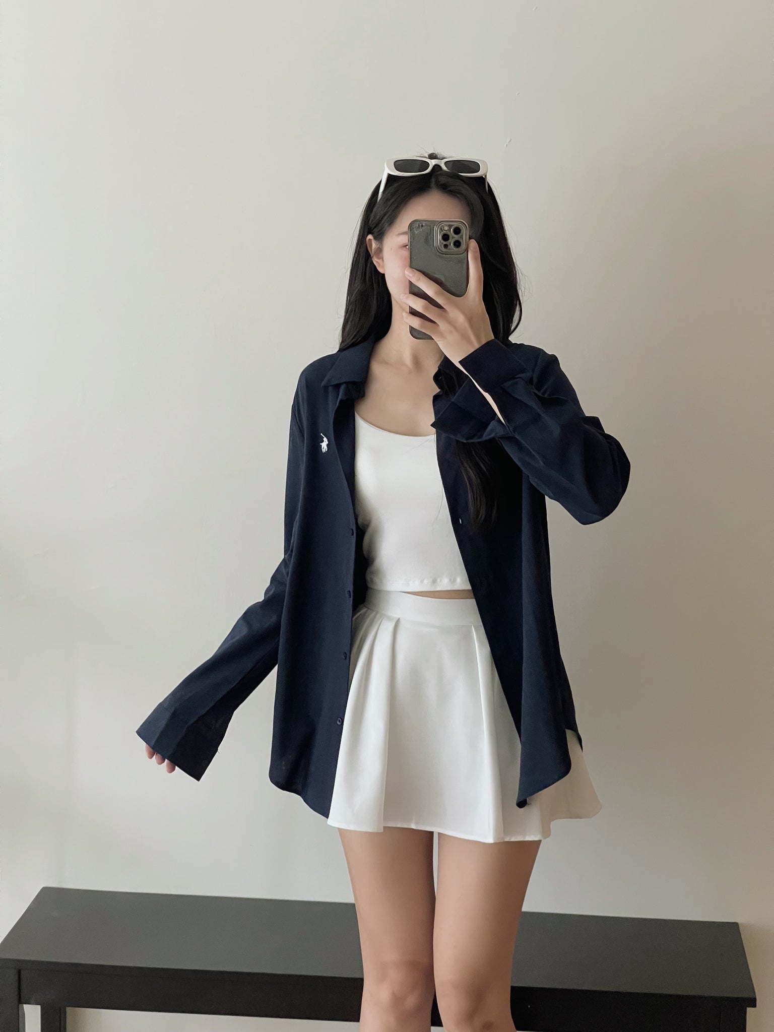 Mini Embroidered Logo Shirt / 小马刺绣通勤衬衫