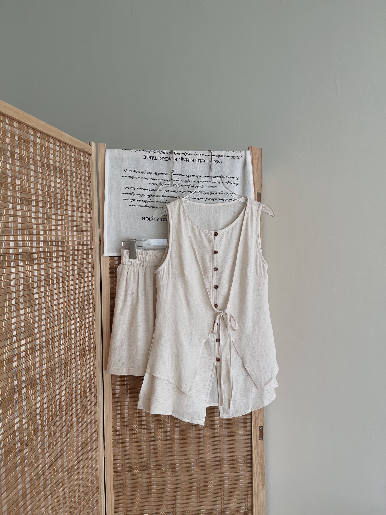Estelle Linen Set / 老钱风假两件亚麻套装