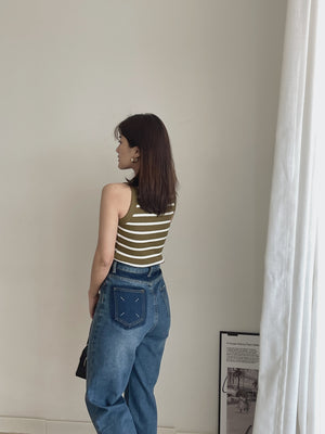 Stripes Stretchy Top / 高弹条纹针织上衣