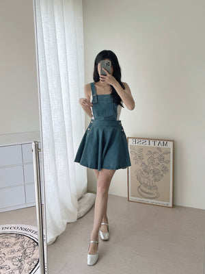 Denim Wide Leg Overall / 减龄阔腿背带裤裙