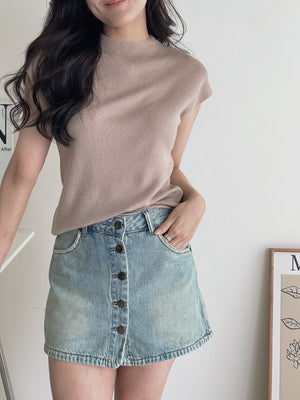 Button Up Denim Skirt / 排扣牛仔短裙