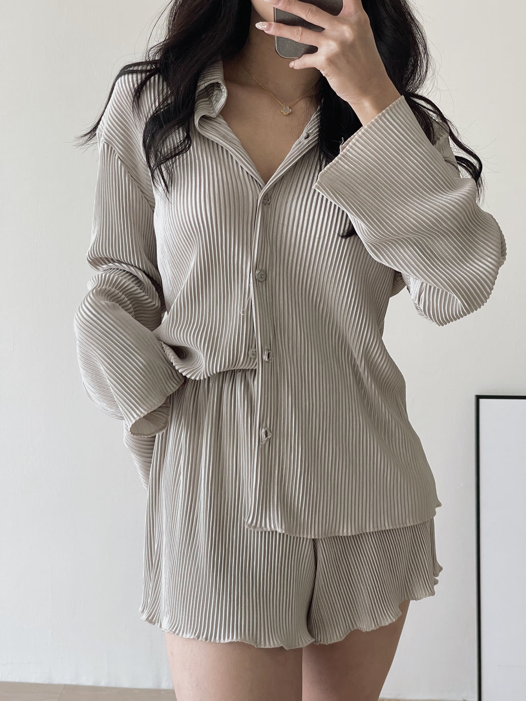 Casual Ribbed Pleated Set / 休闲慵懒褶皱套装