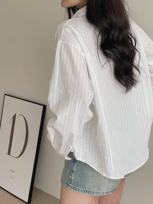 Pattern Striped Shirt / 设计感不规则条纹衬衫