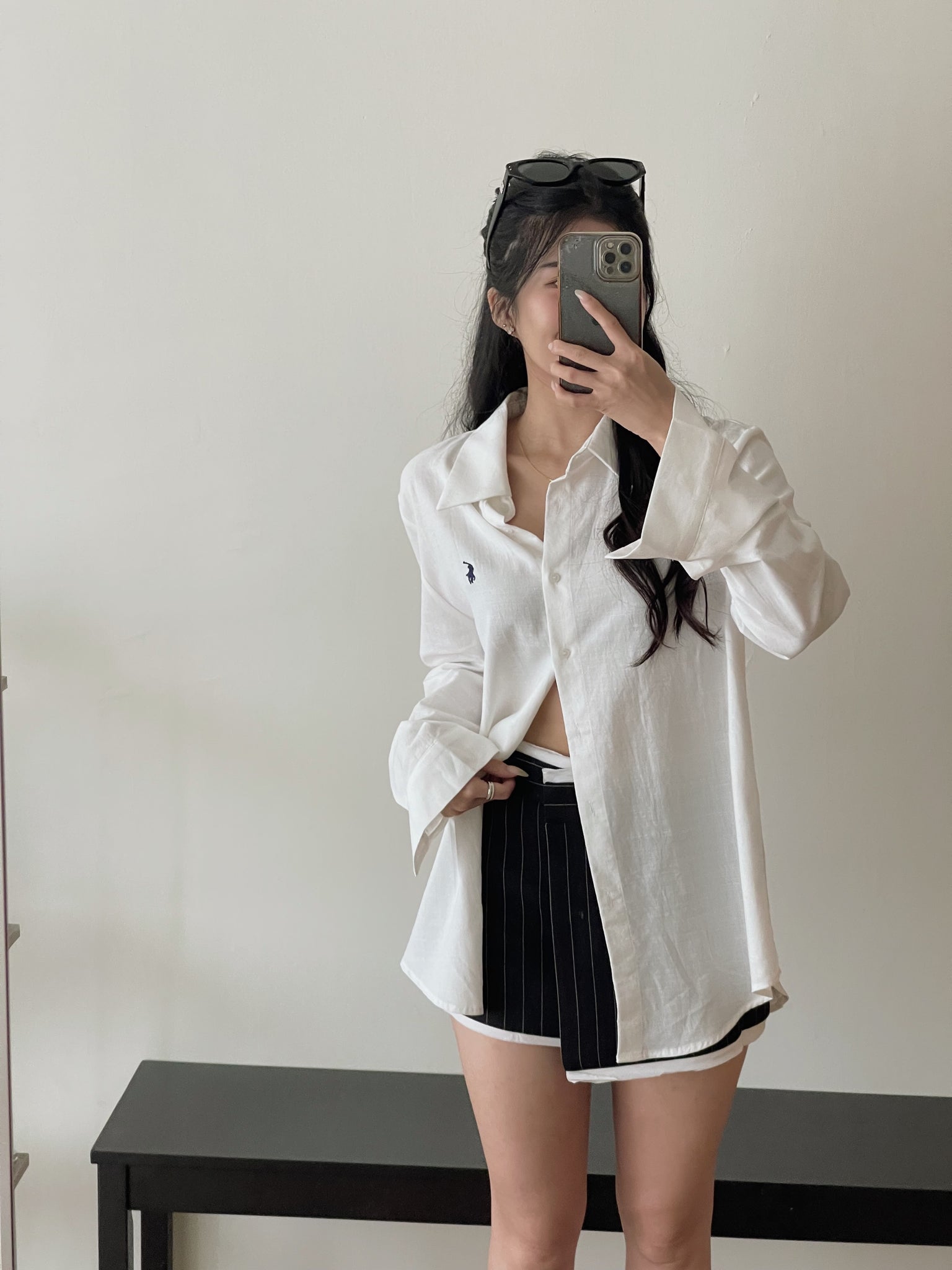 Mini Embroidered Logo Shirt / 小马刺绣通勤衬衫