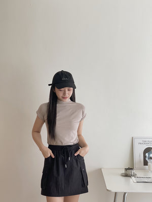 Cotton Mock Neck Tee / 棉质半高领基础T恤
