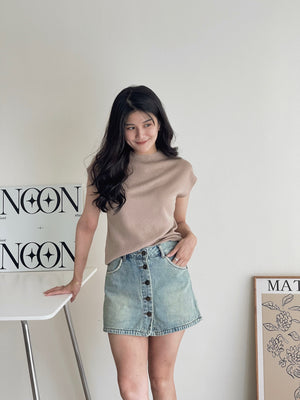 Button Up Denim Skirt / 排扣牛仔短裙