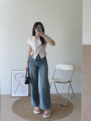 Eliss Kimono Blouse / 小众通勤收腰衬