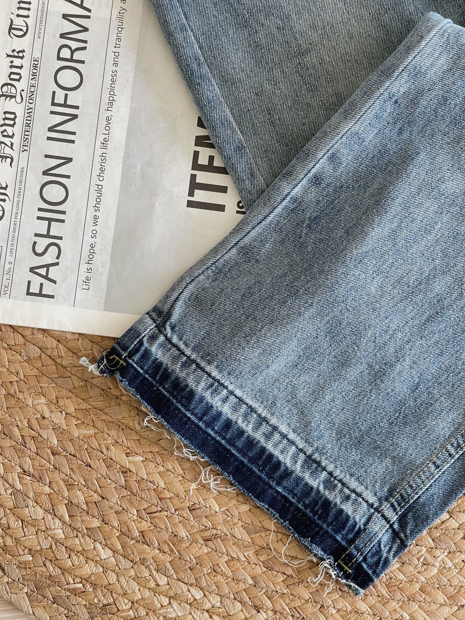 Jayla Denim Trousers / 撞色脚边直筒长裤