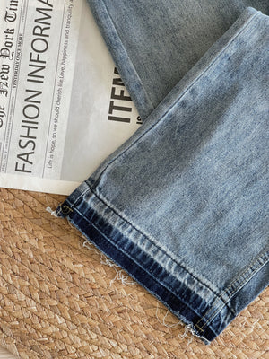 Jayla Denim Trousers / 撞色脚边直筒长裤