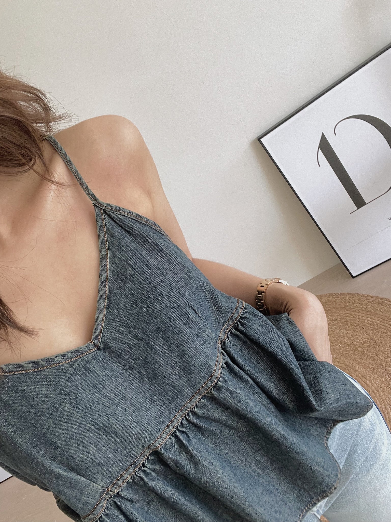 Denim Cute Top / 港风牛仔吊带衣