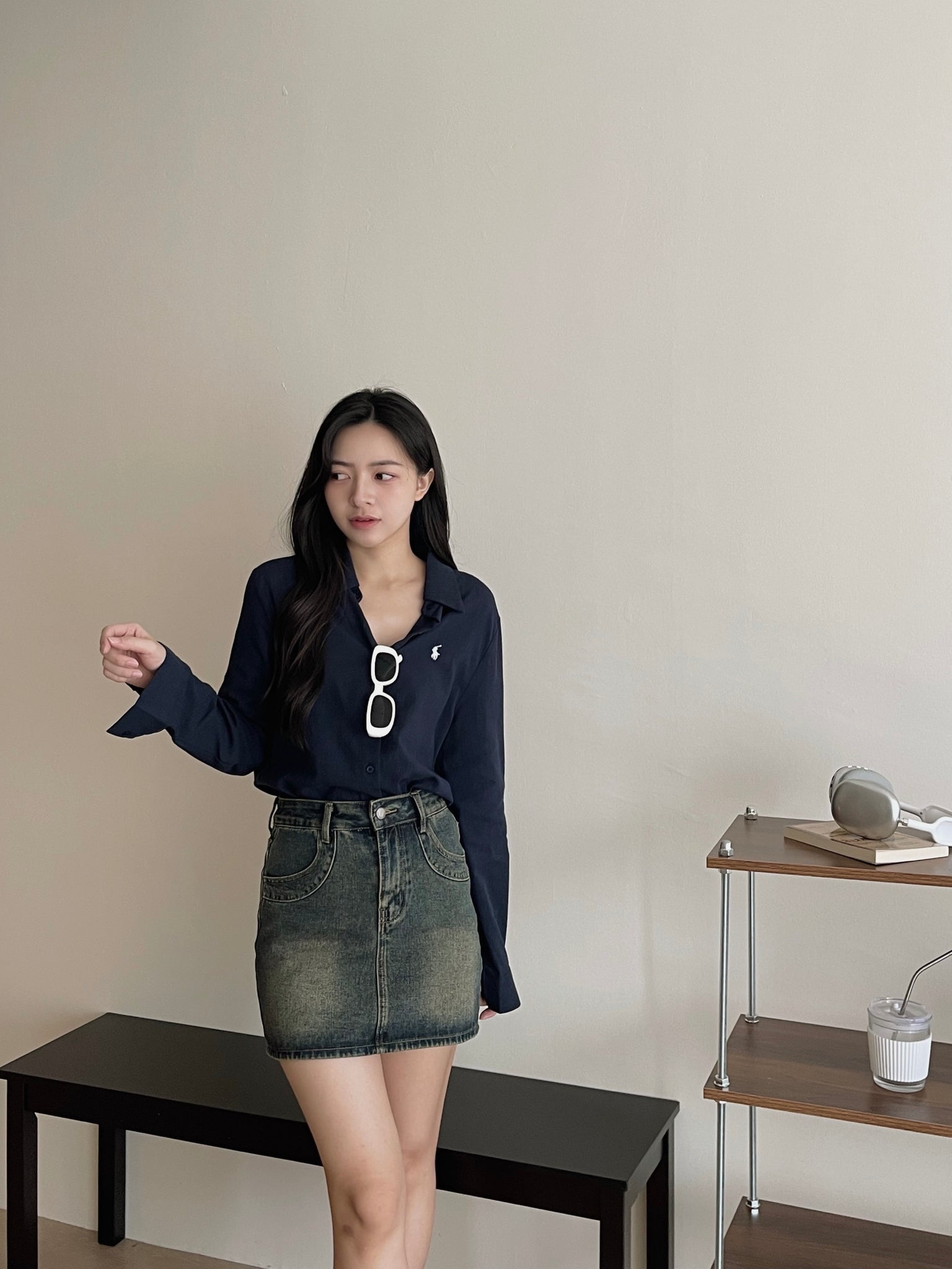 Mini Embroidered Logo Shirt / 小马刺绣通勤衬衫