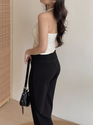 Button Halterneck Padded Top / 纯欲挂脖胸垫背心