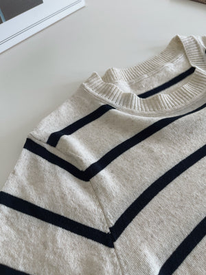 Stripes Knit Tee / 针织条纹圆领衣
