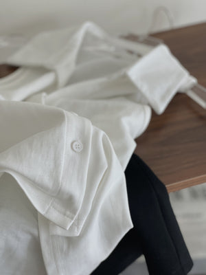 Collared Split Slim Top / 辣妹Polo领排扣修身小衫