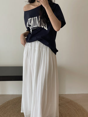 Shimmery Chiffon Midi Skirt / 温柔坠感流光纱裙