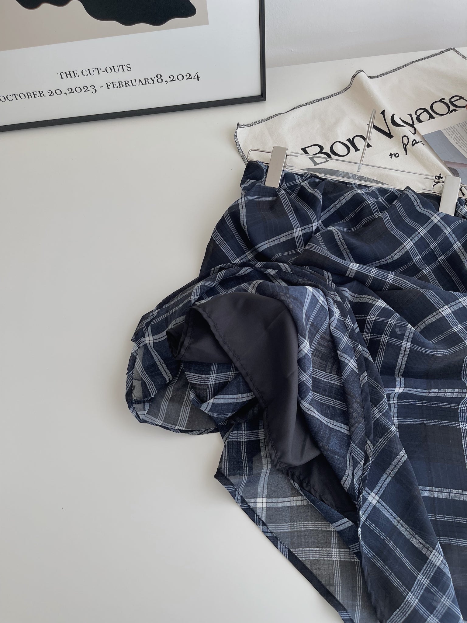 Soft Plaid Mesh Fishtail Skirt / 文艺格纹薄纱鱼尾裙