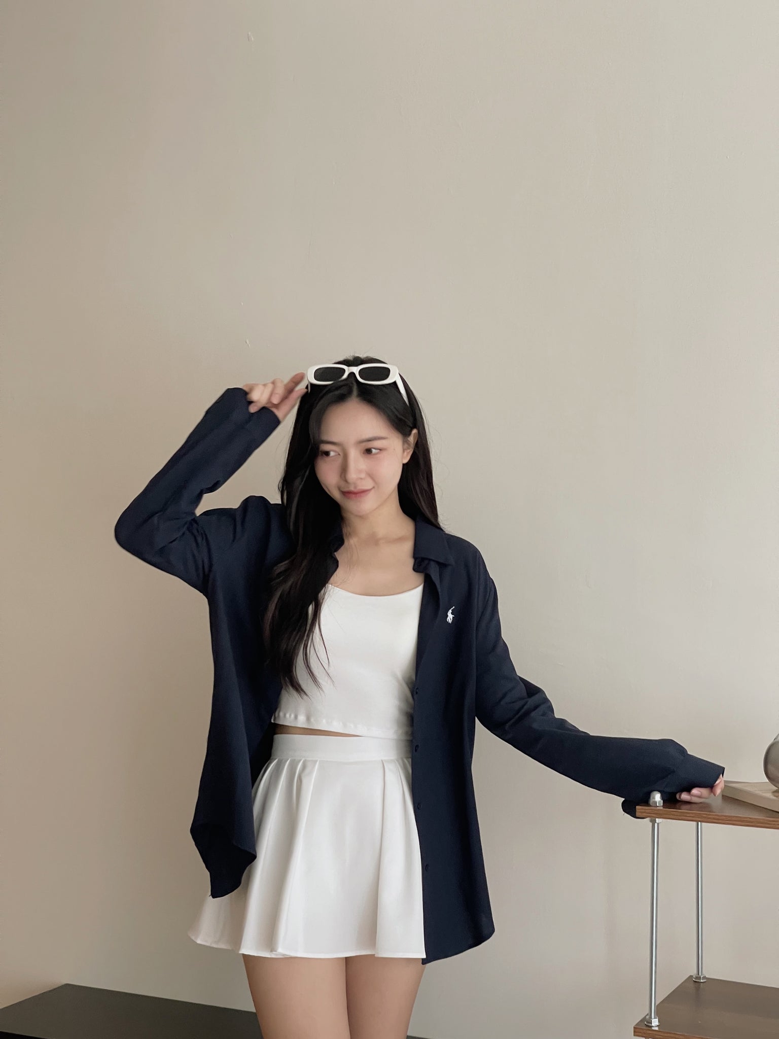 Mini Embroidered Logo Shirt / 小马刺绣通勤衬衫