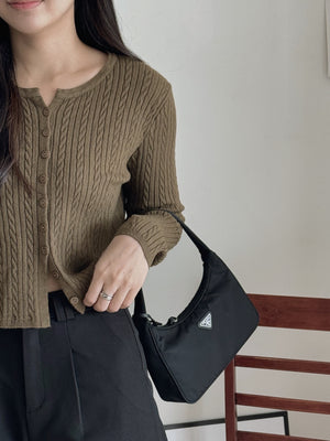 Cable Knit Cardigan / 软糯麻花长袖上衣