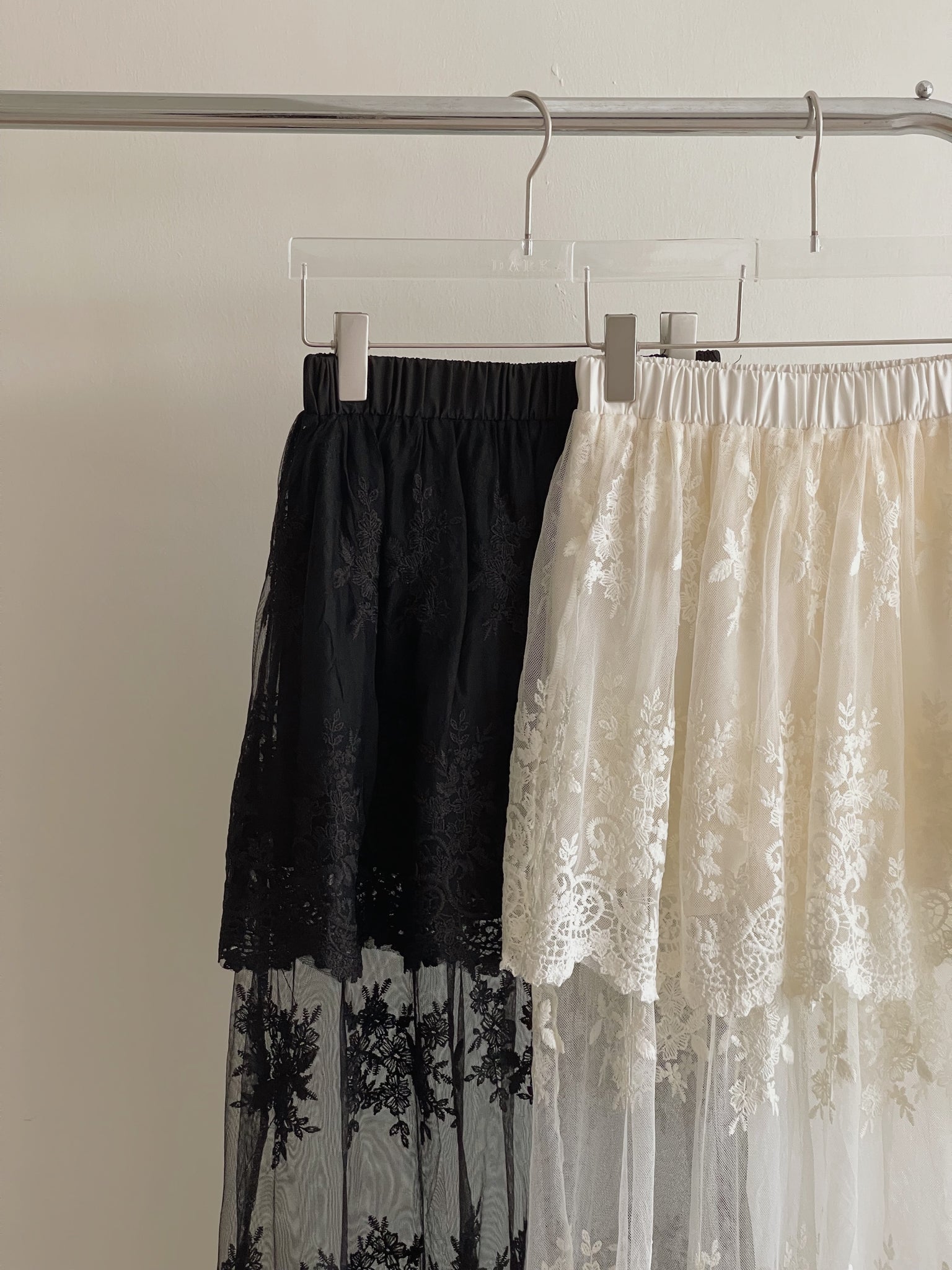 French Embroidered Tulle Skirt / 法式蕾丝刺绣半身裤裙