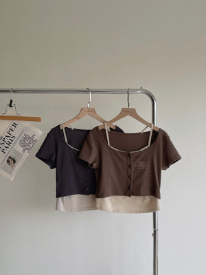 Arden Crop Top / 美式街头假两件上衣