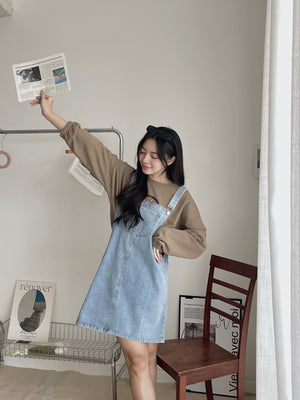 Denim Overall Dress / 俏皮牛仔背带裙