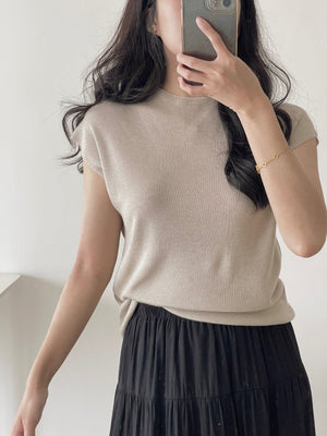 Mock Neck Knit Top / 半高领针织上衣
