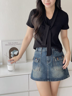 Mochi Tie Tee / 糯叽叽领带针织