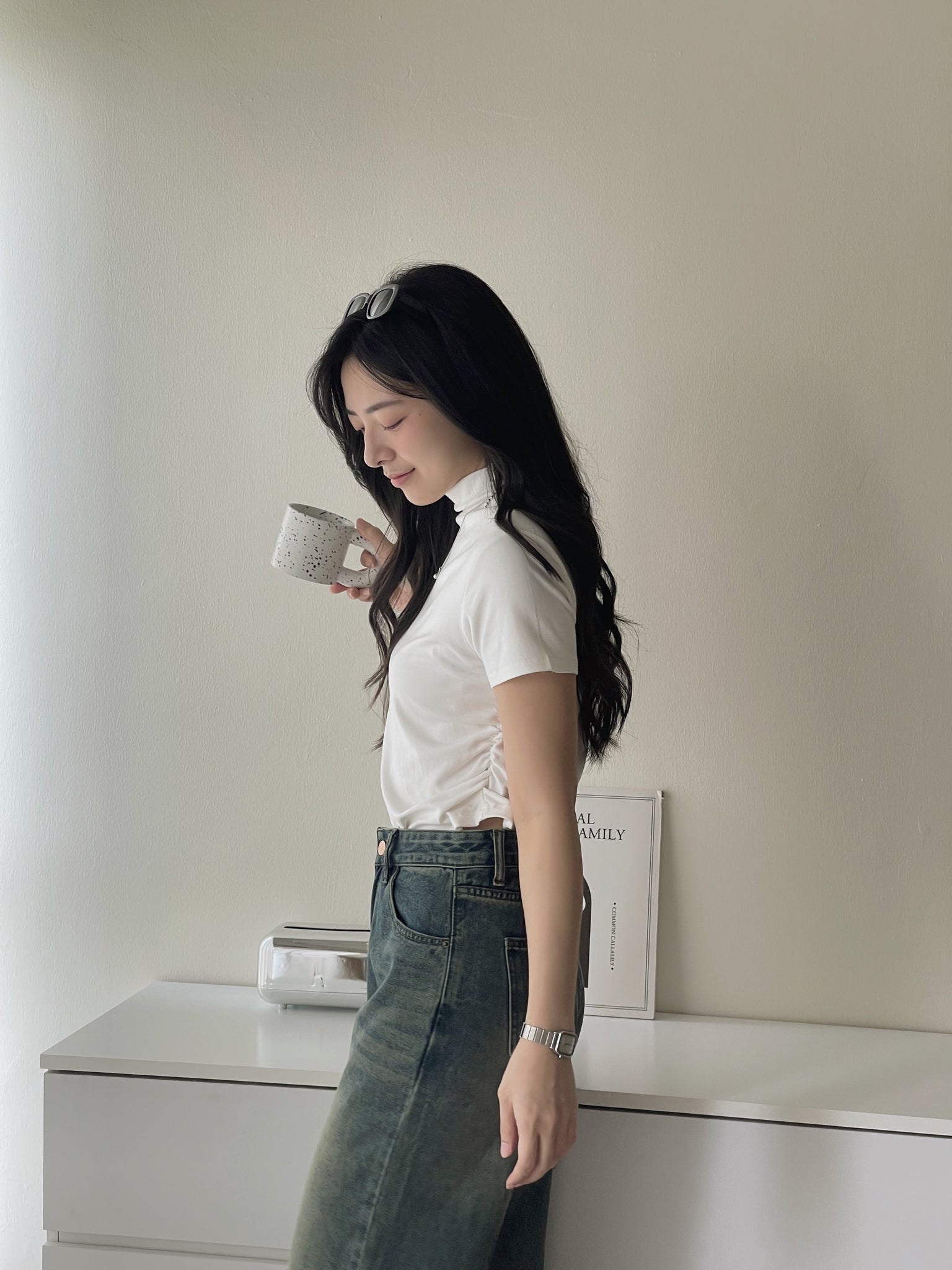 Pendant Mock Neck Top / 小吊坠半高领打底上衣