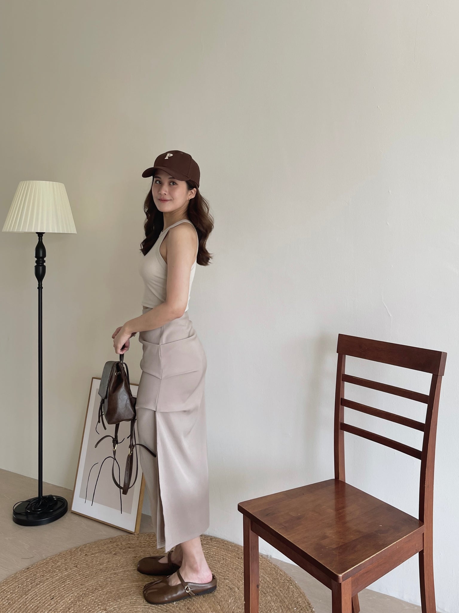 Manette Ruched Skirt / 甜酷褶皱修身半裙
