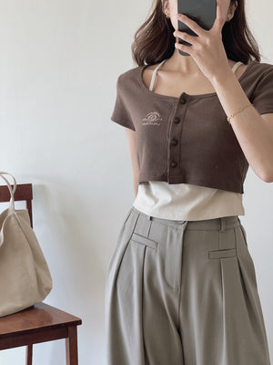 Arden Crop Top / 美式街头假两件上衣