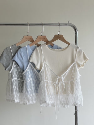 Anne Two Pieces Top  / 甜美叠穿两件套