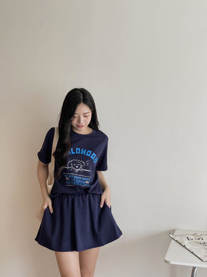 Puppy Cartoon Skort Set / 太空棉小狗卡通裤裙套装