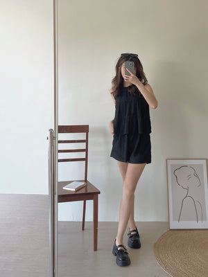 Avery Halterneck Set / 挂脖肌理感短裤套装