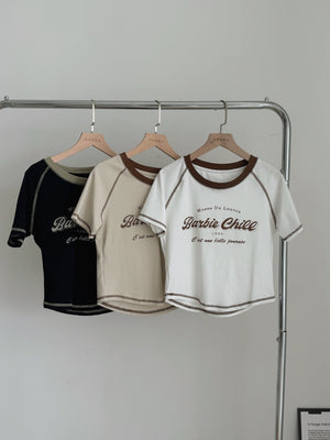 Graphic Crop Tee / 个性字母短上衣
