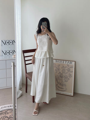 Viscose Linen Midi Skirt / 亚麻夏季半身裙