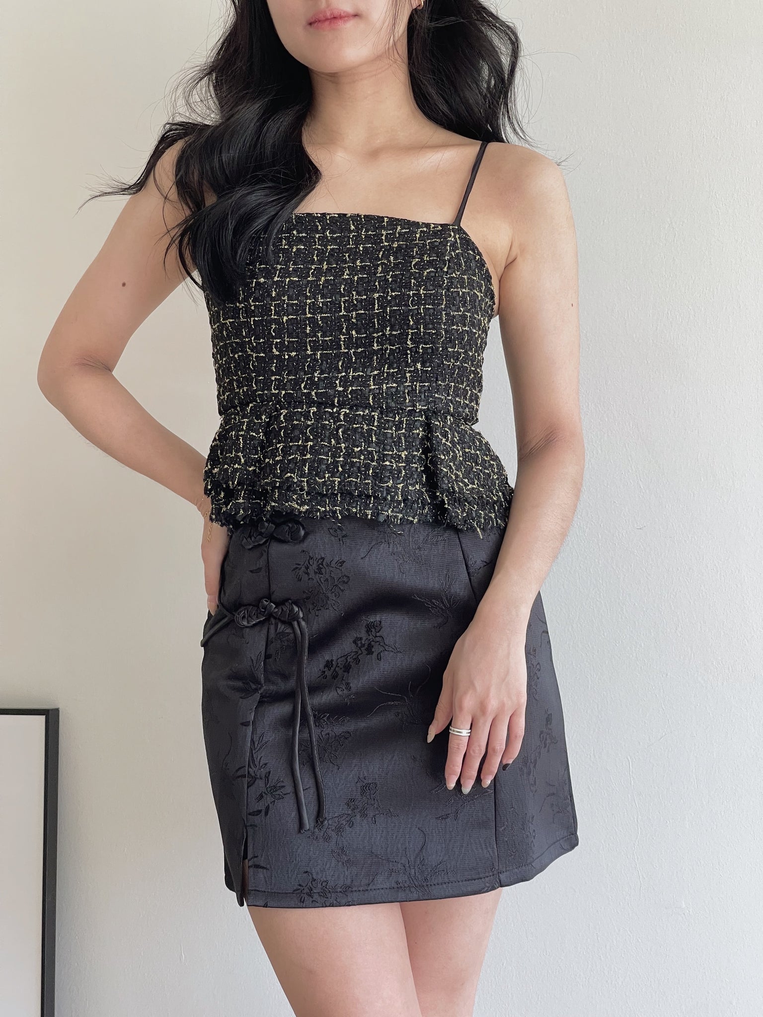 Chinese Buckle Skirt / 编织盘扣提花短裙