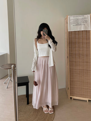 Shimmery Chiffon Midi Skirt / 温柔坠感流光纱裙