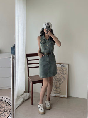 Urban Denim Dress / 复古牛仔连身短裙