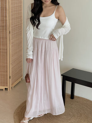 Shimmery Chiffon Midi Skirt / 温柔坠感流光纱裙