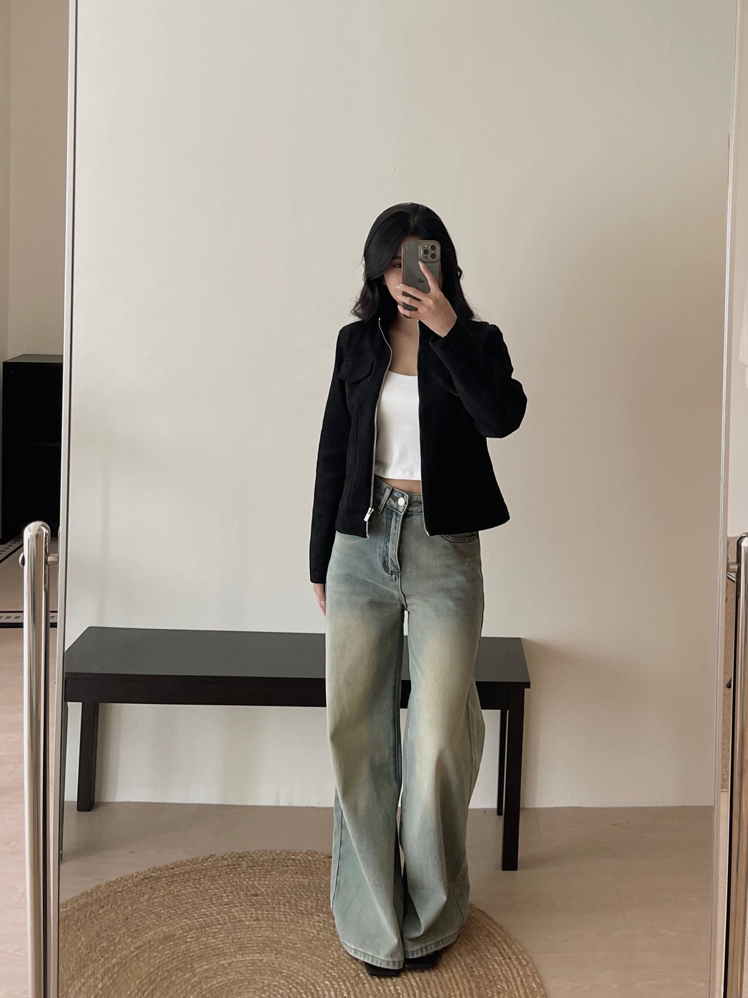 Suede Fitted Jacket / 秋天麂皮绒修身显瘦外套