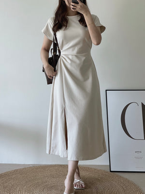 Casual Side Knot Dress / 收腰系带休闲裙