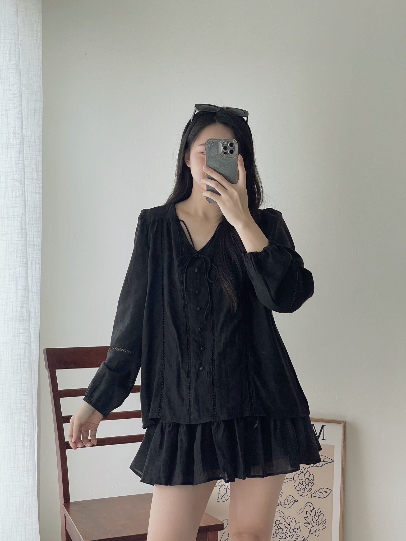 Lyra Ruffle Cloud Set / 甜美镂空编织套装