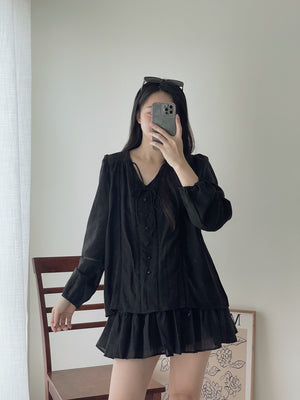 Lyra Ruffle Cloud Set / 甜美镂空编织套装