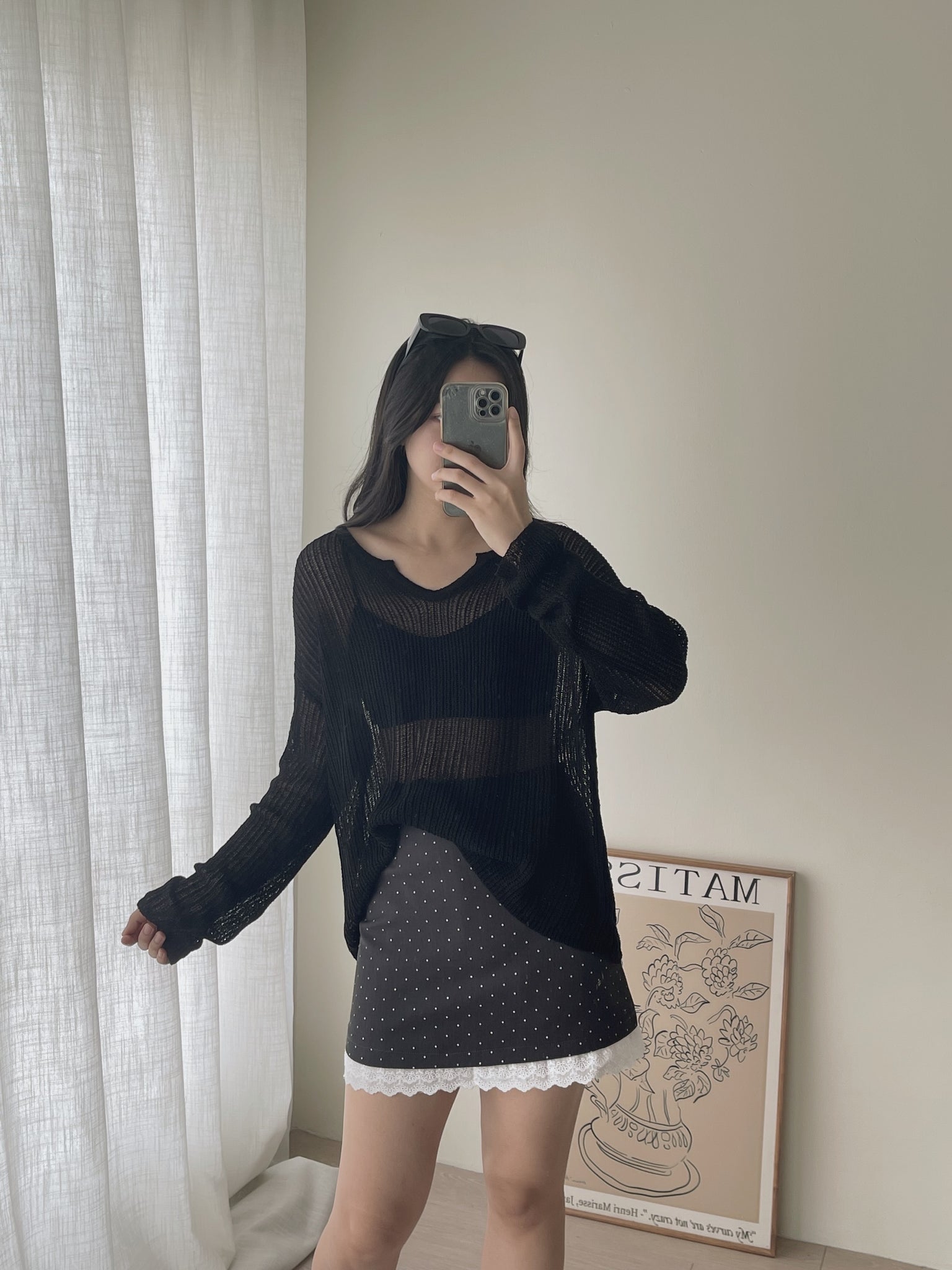 Korean Loose Knitted Sweater / 韩版慵懒镂空针织罩衫